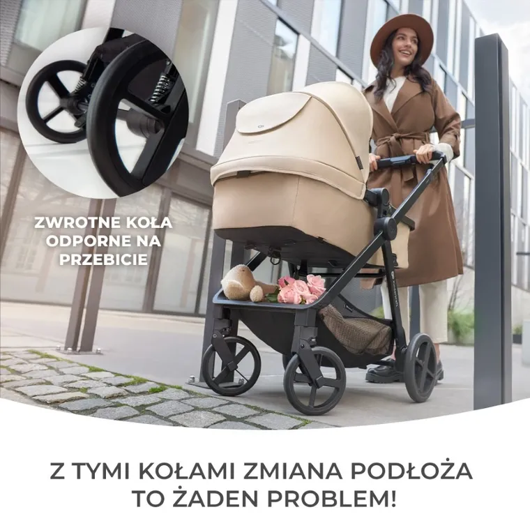 Kinderkraft, Newly, wózek wielofunkcyjny, 4w1, classic black