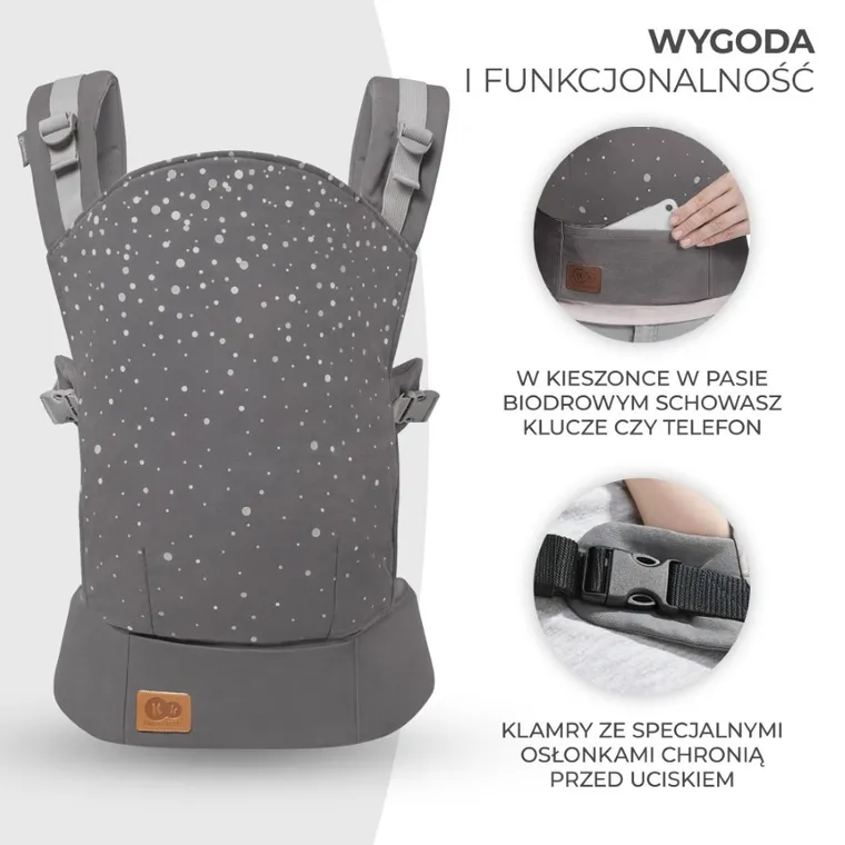 Kinderkraft, Nino Confetti, nosidełko, Grey