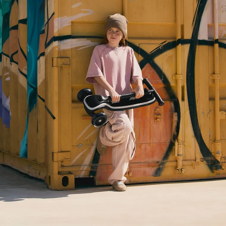 Kinderkraft, Raket, hulajnoga 3-kołowa LED, Beige