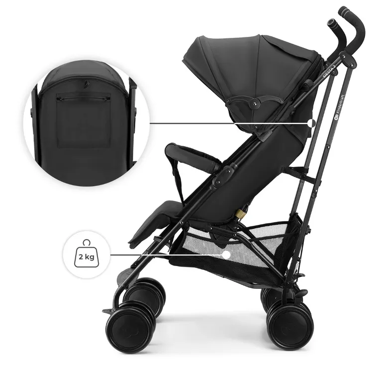 Kinderkraft, Siesta 2, wózek spacerowy, midnight black