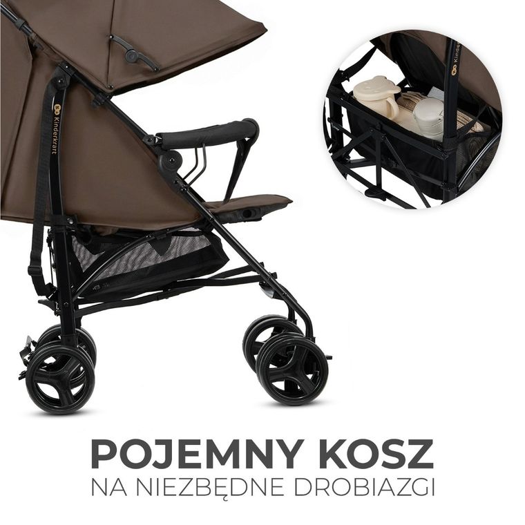 Kinderkraft, Tik, wózek spacerowy, velvet, Mocca