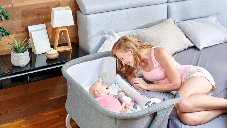 Kinderkraft, Uno, łóżeczko dostawne 2w1, szare