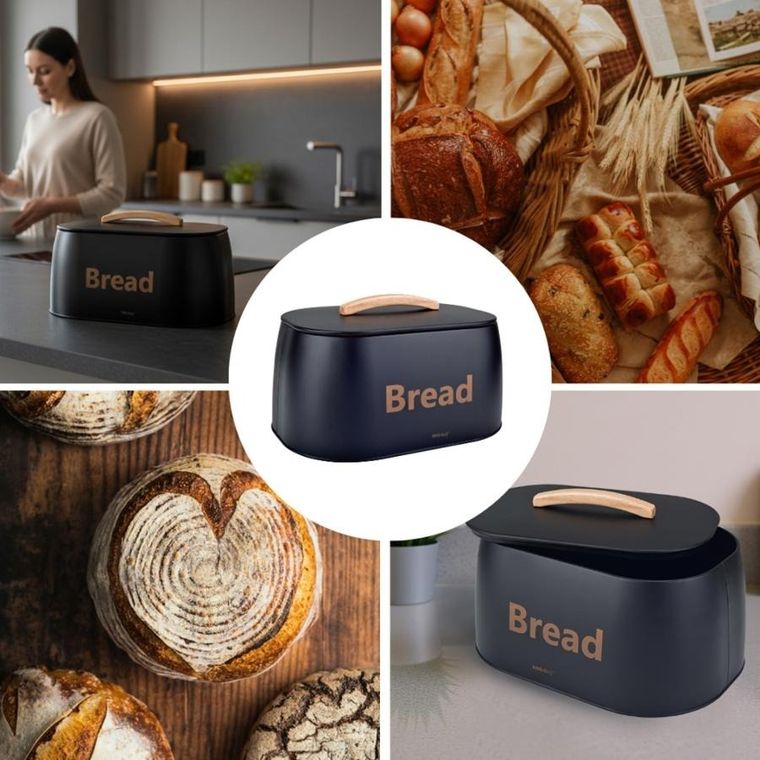 Kinghoff, chlebak, pojemnik na pieczywo, stalowy, kh-1946