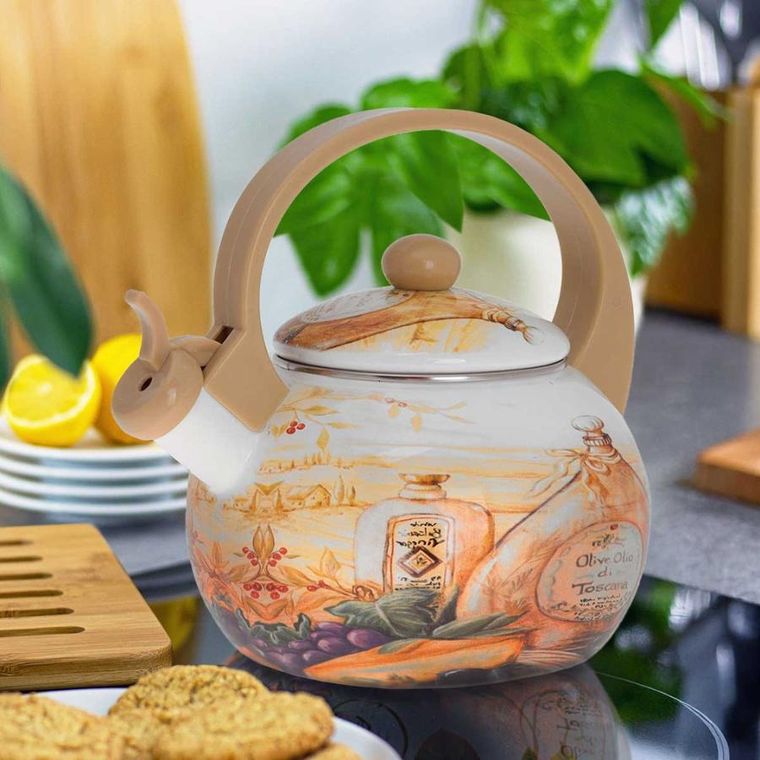 Kinghoff, czajnik emaliowany z gwizdkiem, 2l, KH-3700