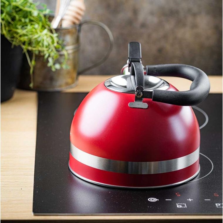 Kinghoff, czajnik z gwizdkiem, czerwony, 1,8l