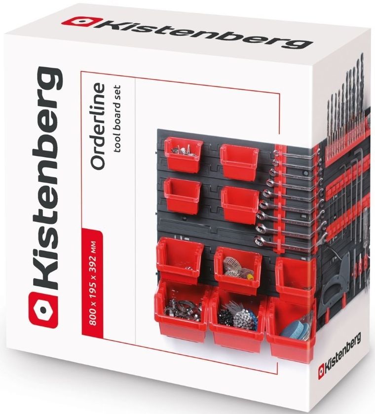 Kistenberg, zestaw tablic pojemników warsztatowych i uchwytów, Orderline