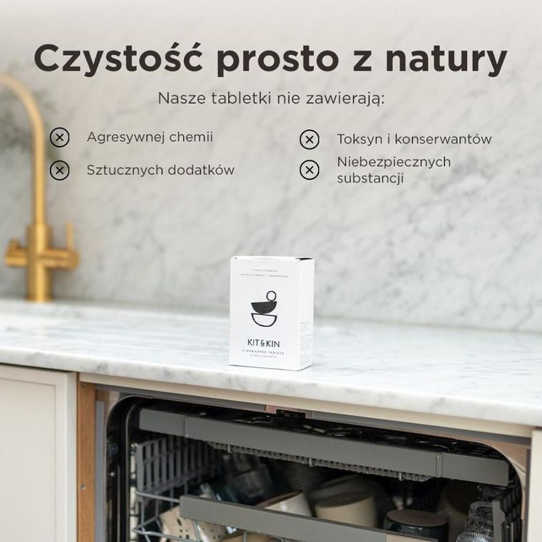Kit & Kin, naturalne tabletki do zmywarki, 30 szt.