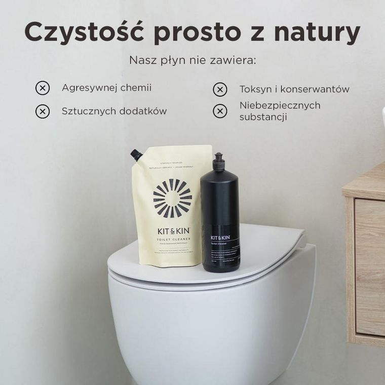 Kit & Kin, naturalny płyn do czyszczenia toalety, o zapachu sosny i cedru, 1l