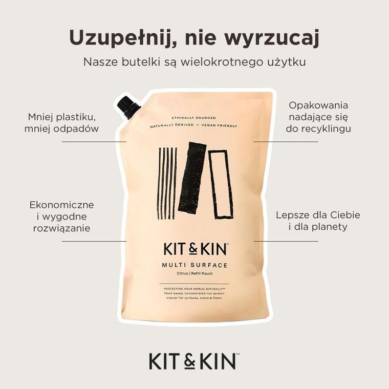 Kit & Kin, naturalny płyn do czyszczenia wszystkich powierzchni, 500 ml