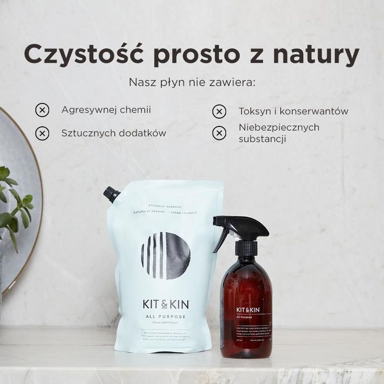 Kit & Kin, naturalny uniwersalny płyn do sprzątania domu, o zapachu cytrusów, 500 ml