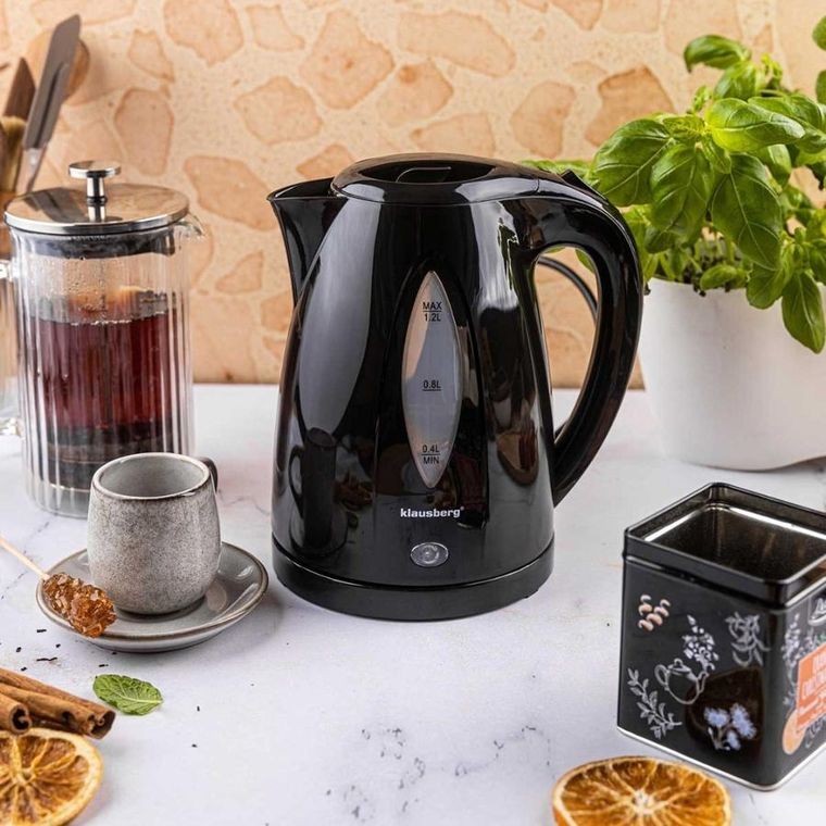 Klausberg, czajnik elektryczny, czarny, 1,2l, KB-9001