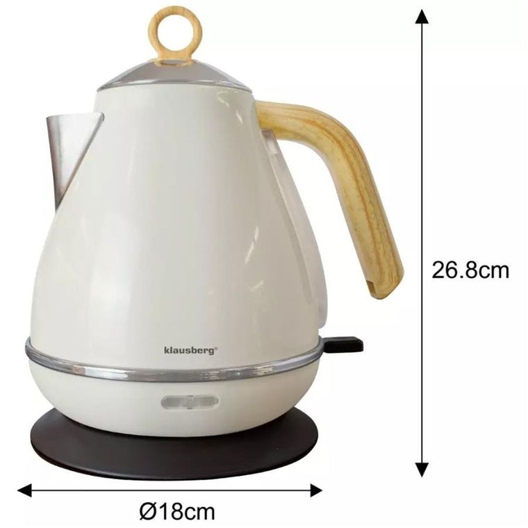 Klausberg, czajnik elektryczny, kremowy, 1,7l