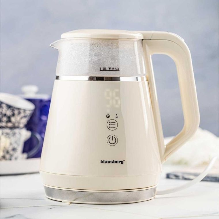 Klausberg, czajnik elektryczny LED z regulacją temperatury, 1l