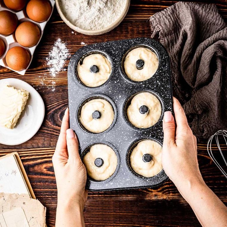 Klausberg, granitowa forma do pieczenia, 6 pączków donut