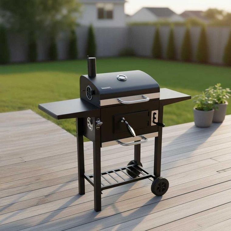 Klausberg, grill węglowy na kółkach z półkami, kb-9034