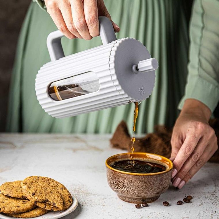 Klausberg, zaparzacz tłokowy do kawy/herbaty, biały, 350 ml