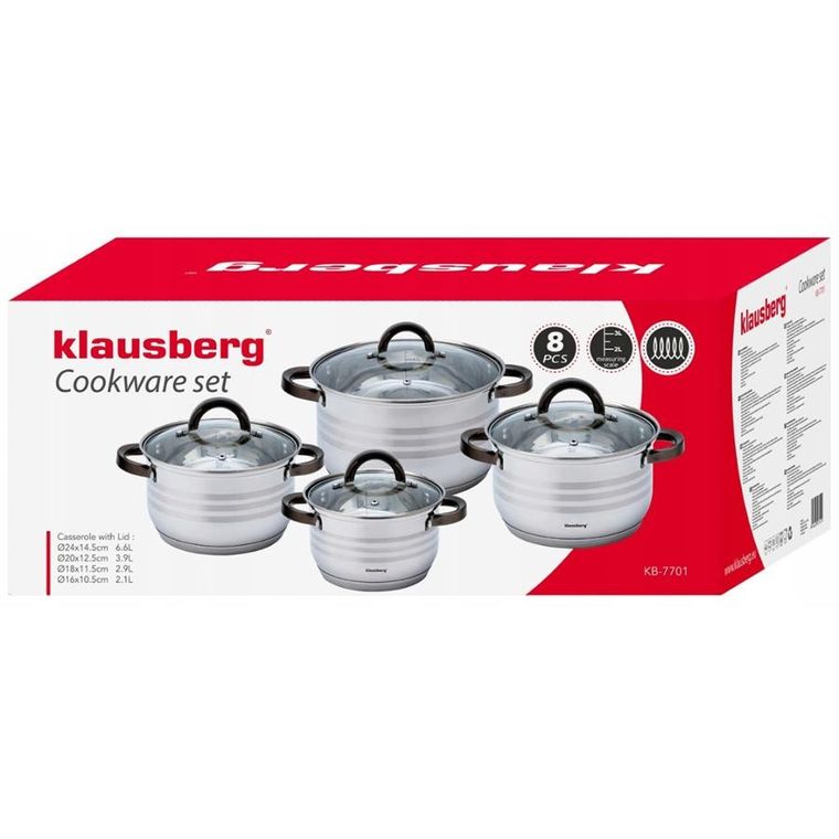 Klausberg, zestaw garnków, 8 elementów, KB-7701
