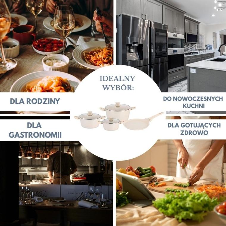 Klausberg, zestaw garnków marmurkowych, 7 elementów, kb-7963