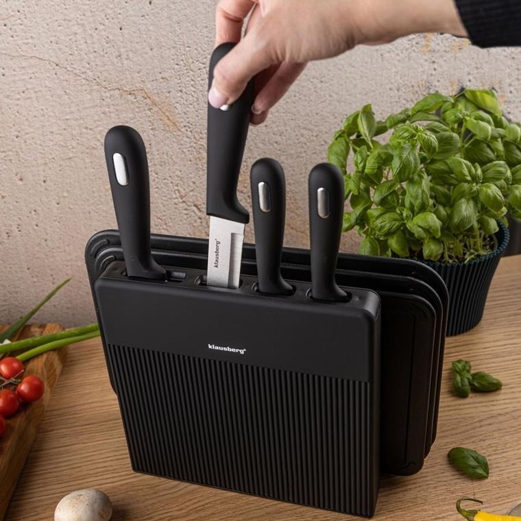 Klausberg, zestaw noży i desek kuchennych w stojaku, kb-7980