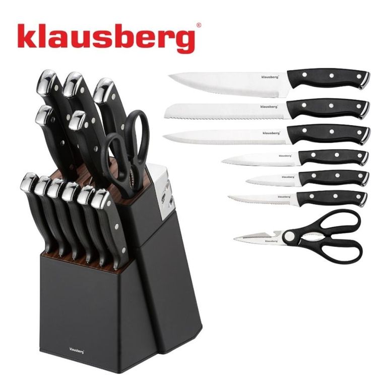 Klausberg, zestaw noży kuchennych i do steków w bloku, kb-7985