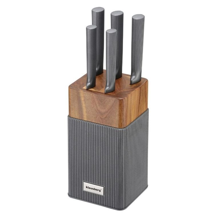 Klausberg, zestaw noży w bloku akacjowym, kb-7982