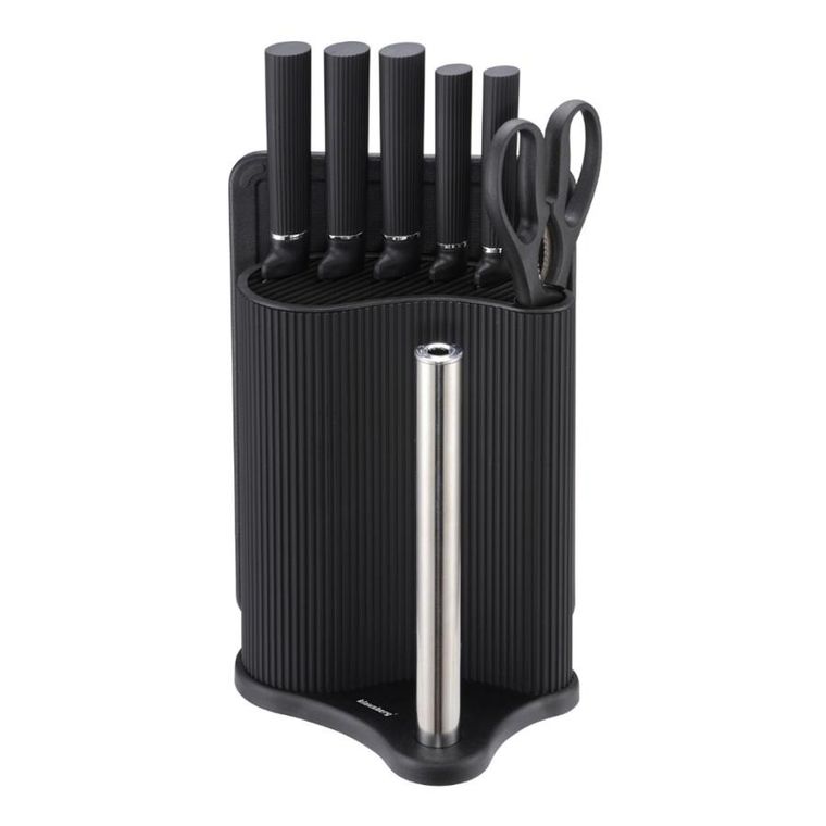 Klausberg, zestaw noży w stojaku z deską i chwytem na ręcznik, kb-7977