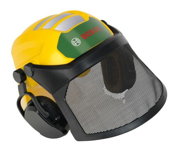 Klein, Bosch, kask drwala z przyłbicą ochronną i nausznikami