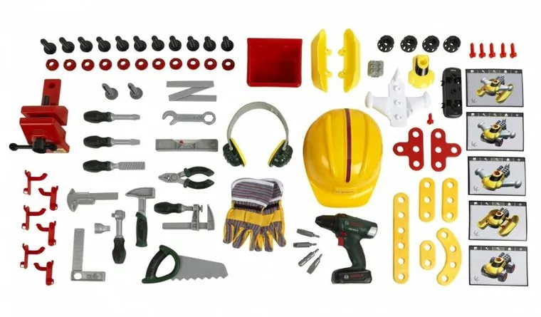 Klein, Bosch, Warsztat z narzędziami budowlanymi, 81 elementów