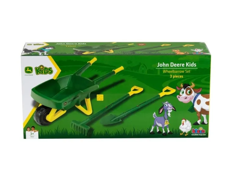 Klein, John Deere, taczka z łopatką i grabkami