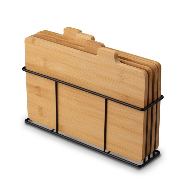 Könighoffer, Cedar, zestaw 4 desek do krojenia ze stojakiem, 29-21-7 cm