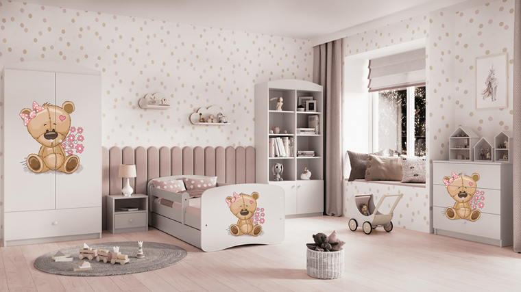Kocot Kids, Babydreams, komoda, biała, miś kwiatki