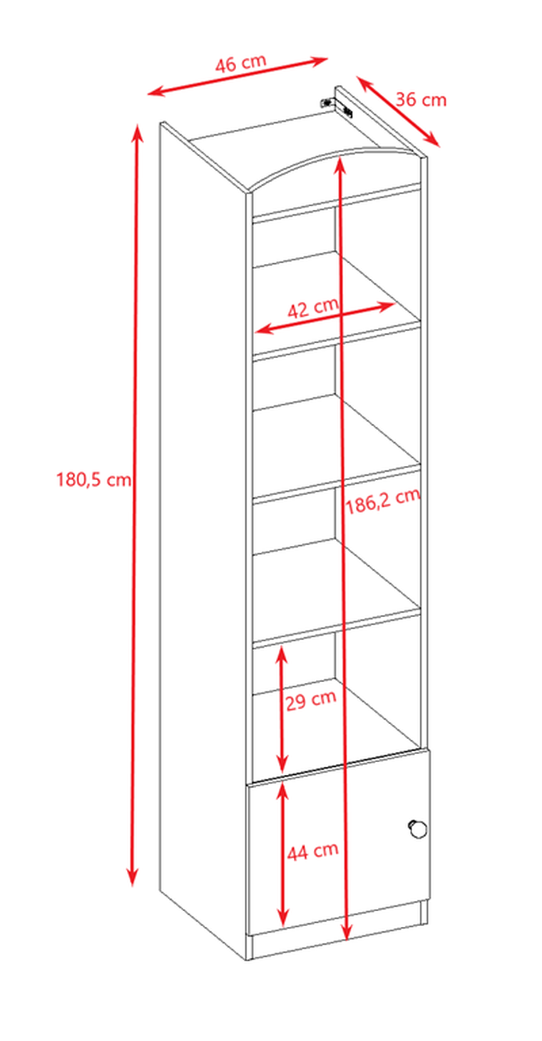 Kocot Kids, Babydreams, regał pojedynczy, zamknięty, zielony