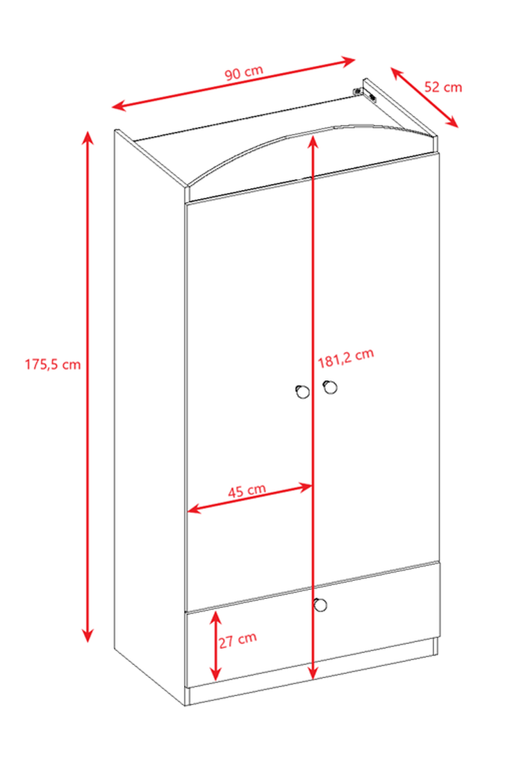 Kocot Kids, Babydreams, szafa, biała, straż pożarna, 181.2-52-90 cm