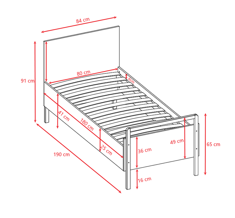 Kocot Kids, Victor, łóżko, białe, 80-180 cm