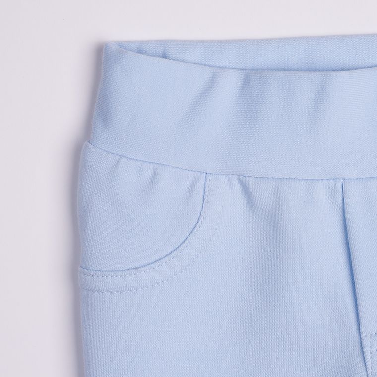 Komplet chłopięcy, Body z długim rękawem, Spodnie, Bluza rozpinana, Czapka, Buciki, niebiesko-białe, Nicol