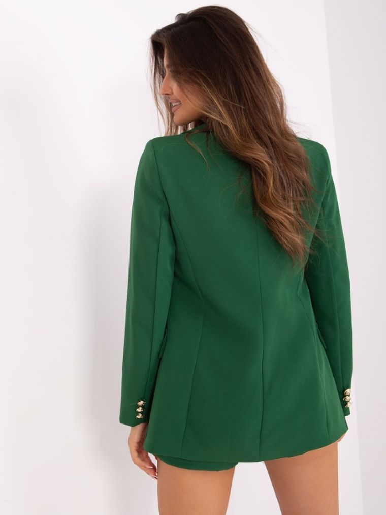 Komplet damski, Marynarka, Szorty, zielony, Italy Moda