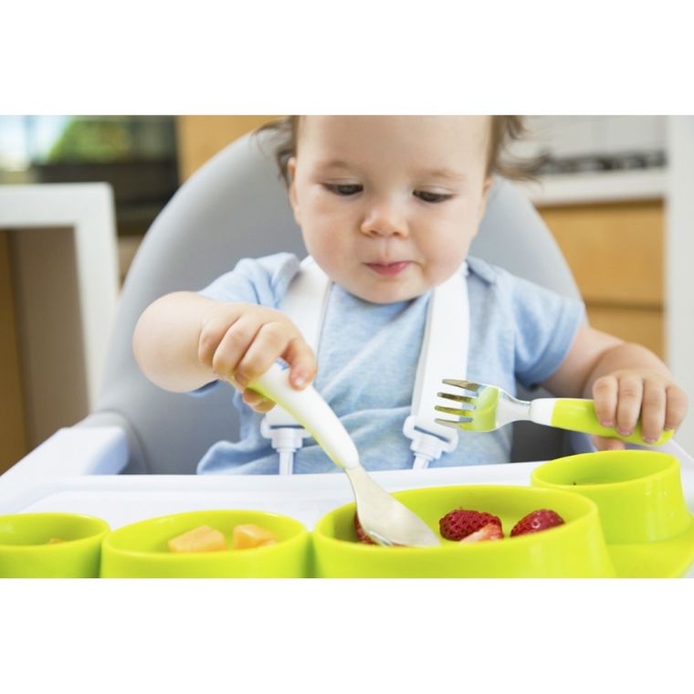 Koo-di, Tiny Tapas, silikonowy talerz, light grey