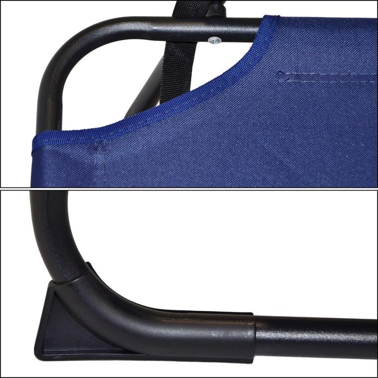 Koopman, fotel plażowy z podłokietnikami, składany, granatowy, 25-52-54/66 cm