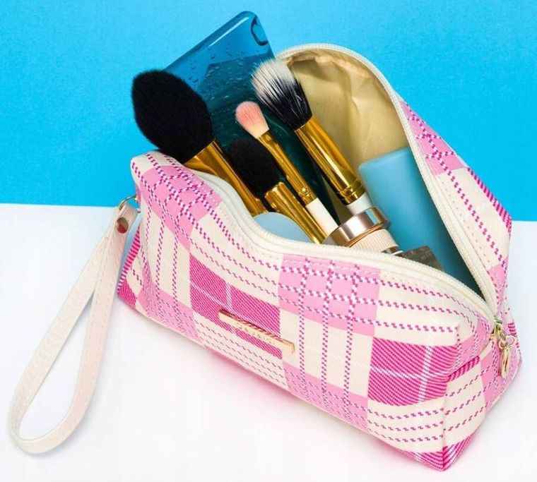 Kosmetyczka podróżna, różowo-beżowa, Rovicky