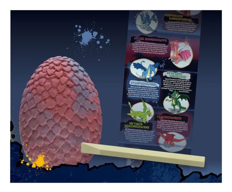 Kosmos, jaja smoka, wykopaliska, figurka