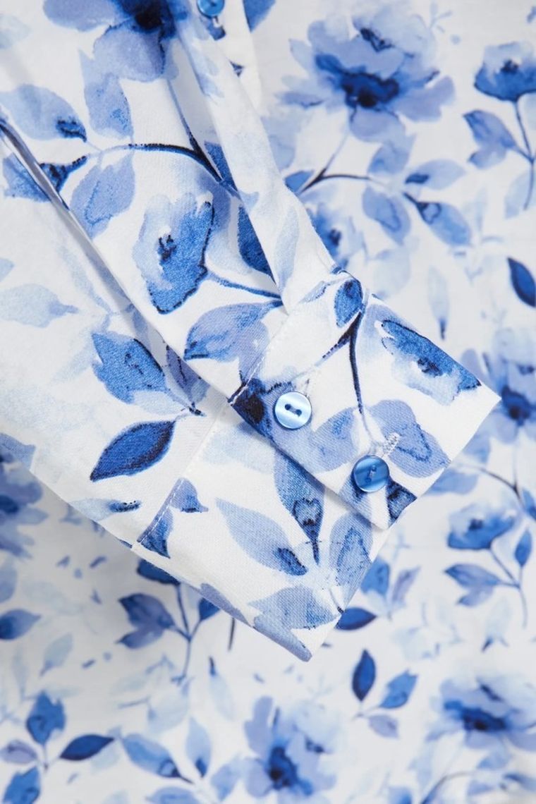 Koszula damska z długim rękawem, biała, Moodo