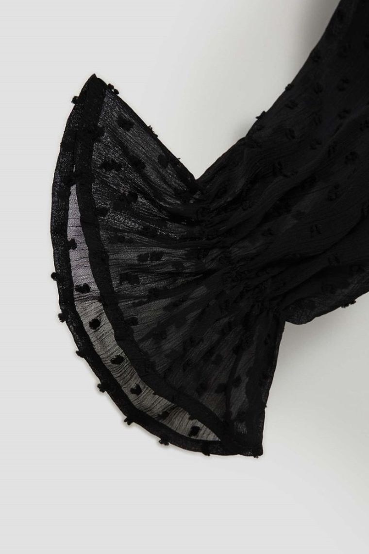 Koszula damska z długim rękawem, czarna, Moodo