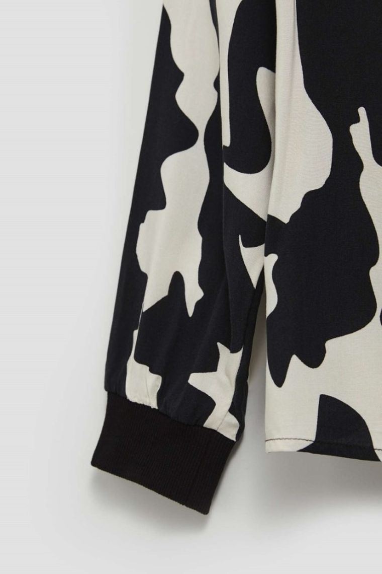 Koszula damska z długim rękawem, czarna, Moodo