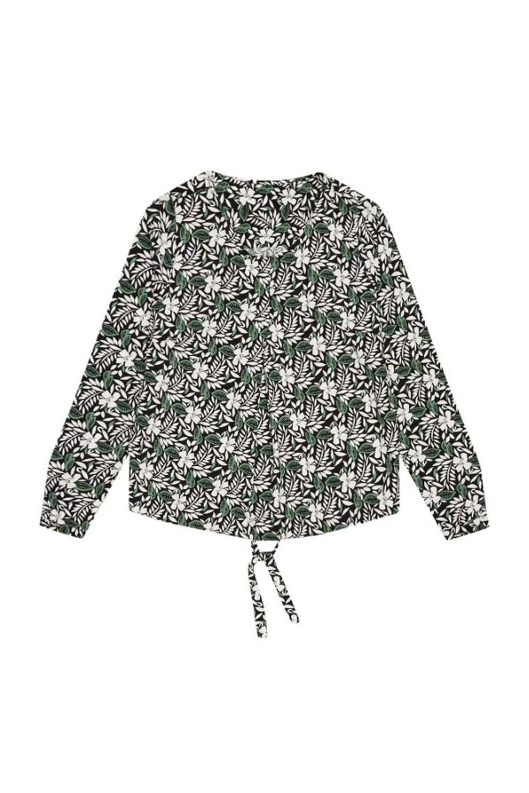 Koszula damska z długim rękawem, czarna, Moodo