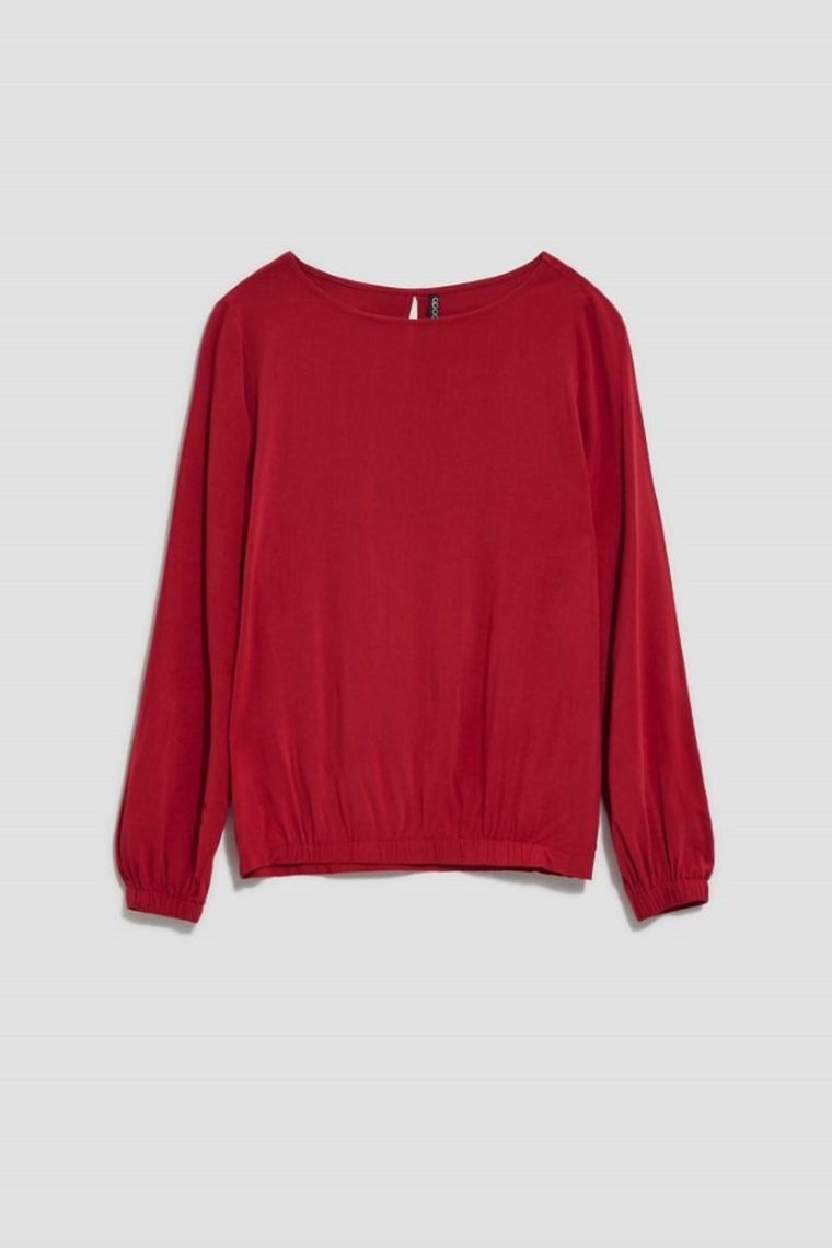 Koszula damska z długim rękawem, czerwona, Moodo