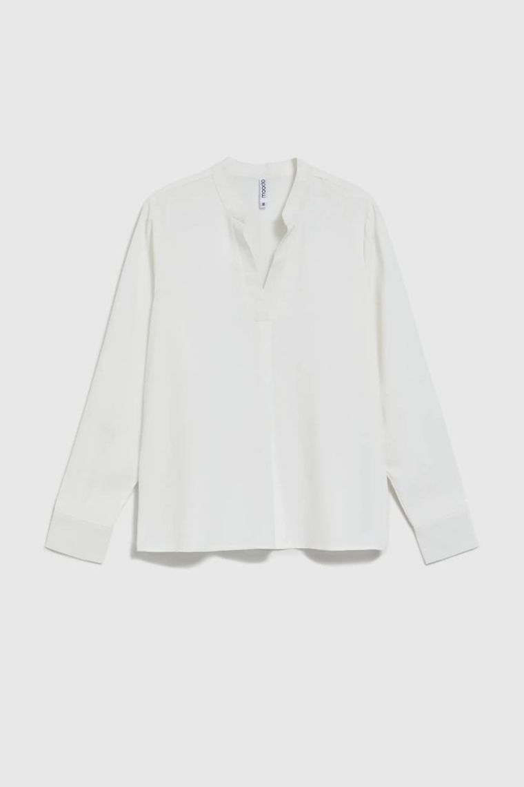 Koszula damska z długim rękawem, ecru, Moodo