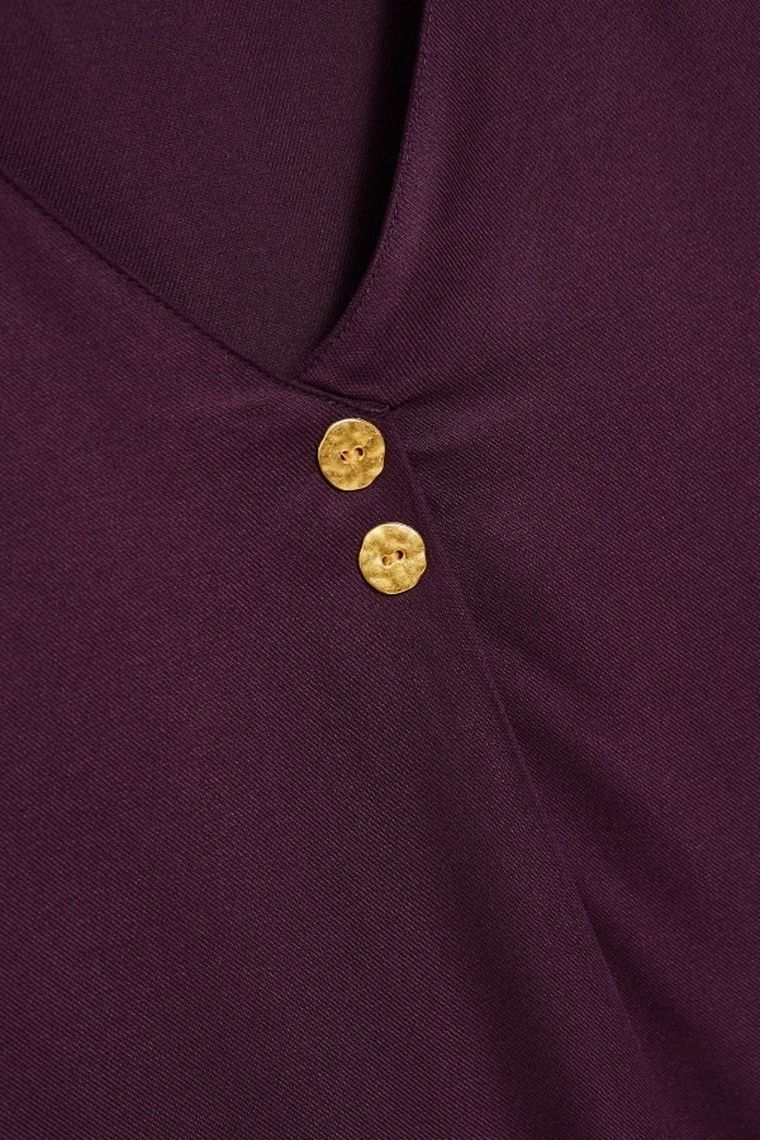 Koszula damska z długim rękawem, fioletowa, Moodo