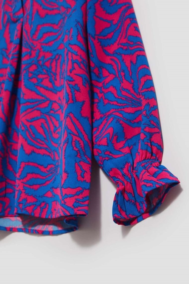 Koszula damska z długim rękawem, różowa, Moodo