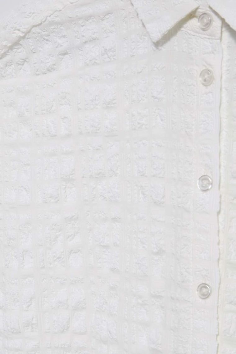 Koszula damska z krótkim rękawem, biała, Moodo