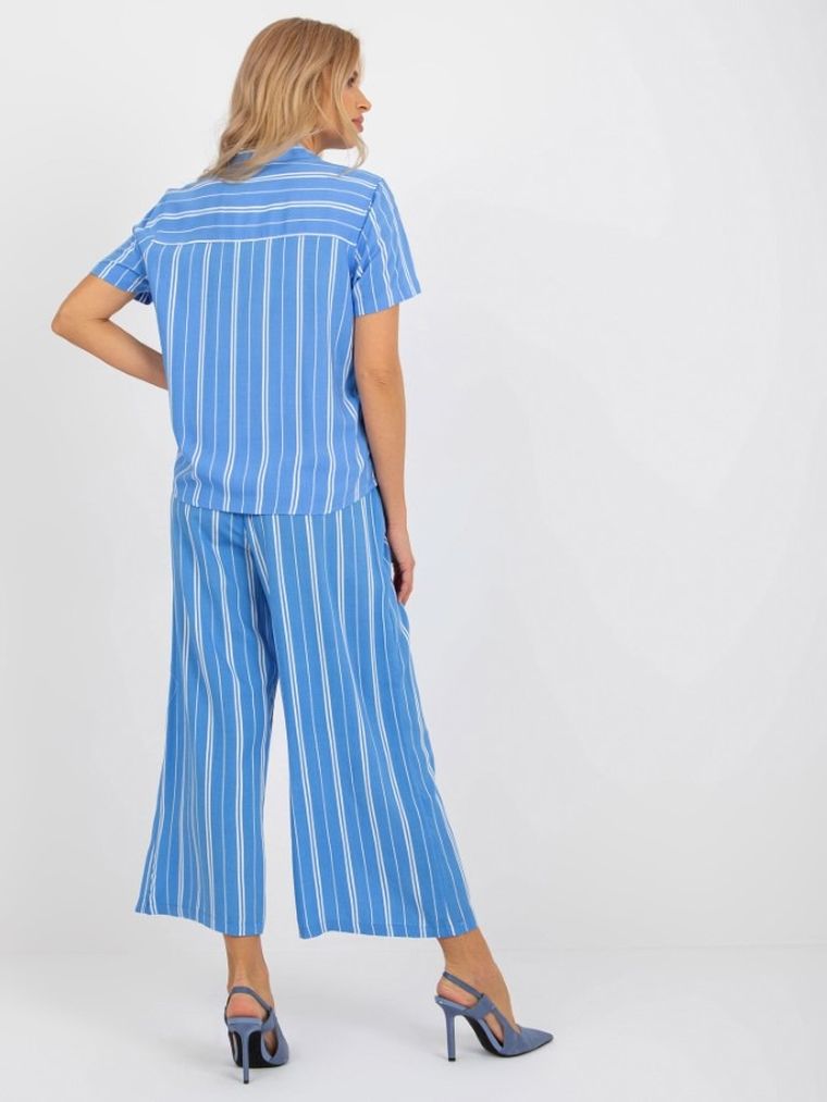 Koszula damska z krótkim rękawem, niebieska, Sublevel